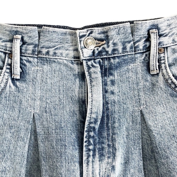 GRLFRND TEAGAN Pleated High Waist Acid Wash Ankle Jeans 25 - Picture 9 of 13